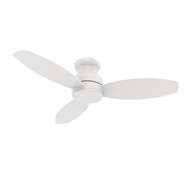 Carro STANLEY 48 inch 5-Blade Flush Mount Ceiling Fan with Remote Control - White/White (No Light)
