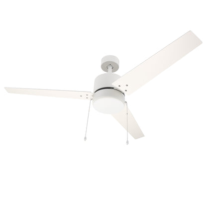 Carro EMPIRE 52 inch 3-Blade Ceiling Fan with Pull Chain - White/White