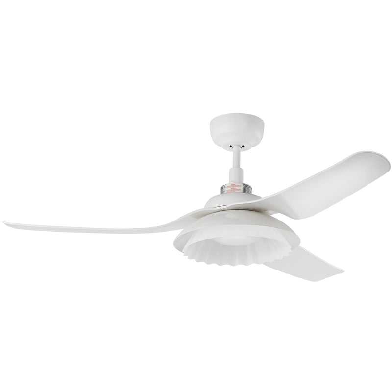 Carro DAFFODIL 52 inch 3-Blade Smart Ceiling Fan with LED Light Kit and Remote - White/White