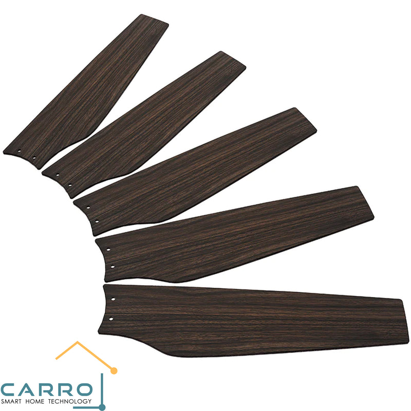Carro ELIRA 56 inch 5-Blade Smart Ceiling Fan Replacement Blades - Dark Wood