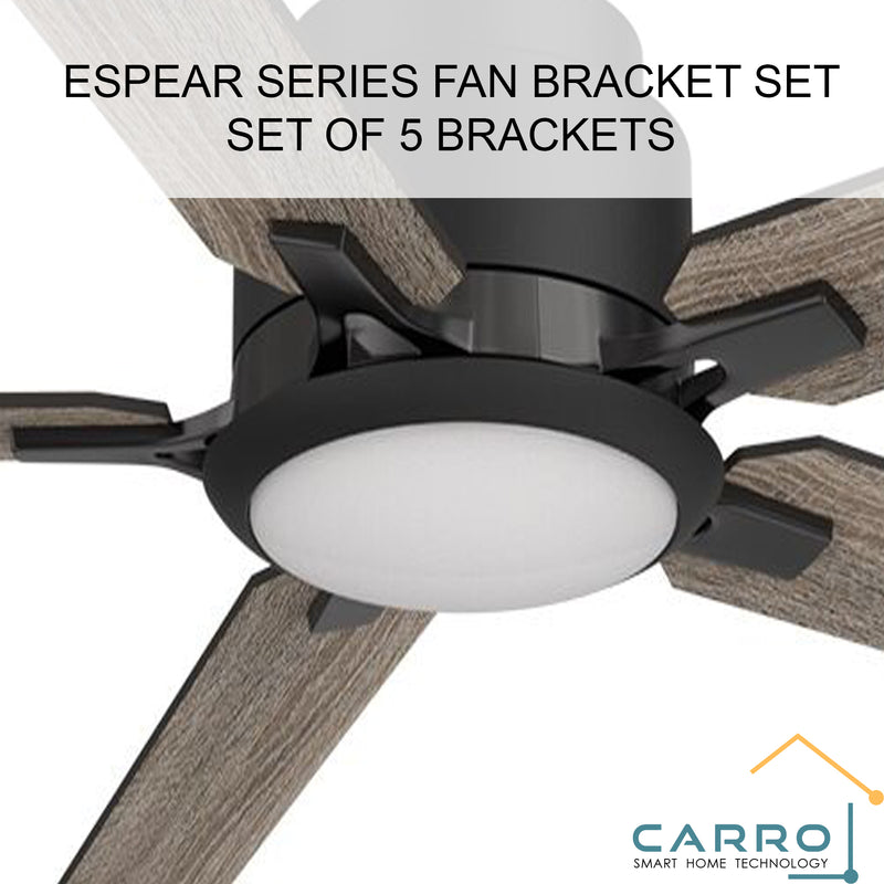 Carro ESPEAR 5-Blade Smart Ceiling Fan Arms - Black (Replacement Parts)