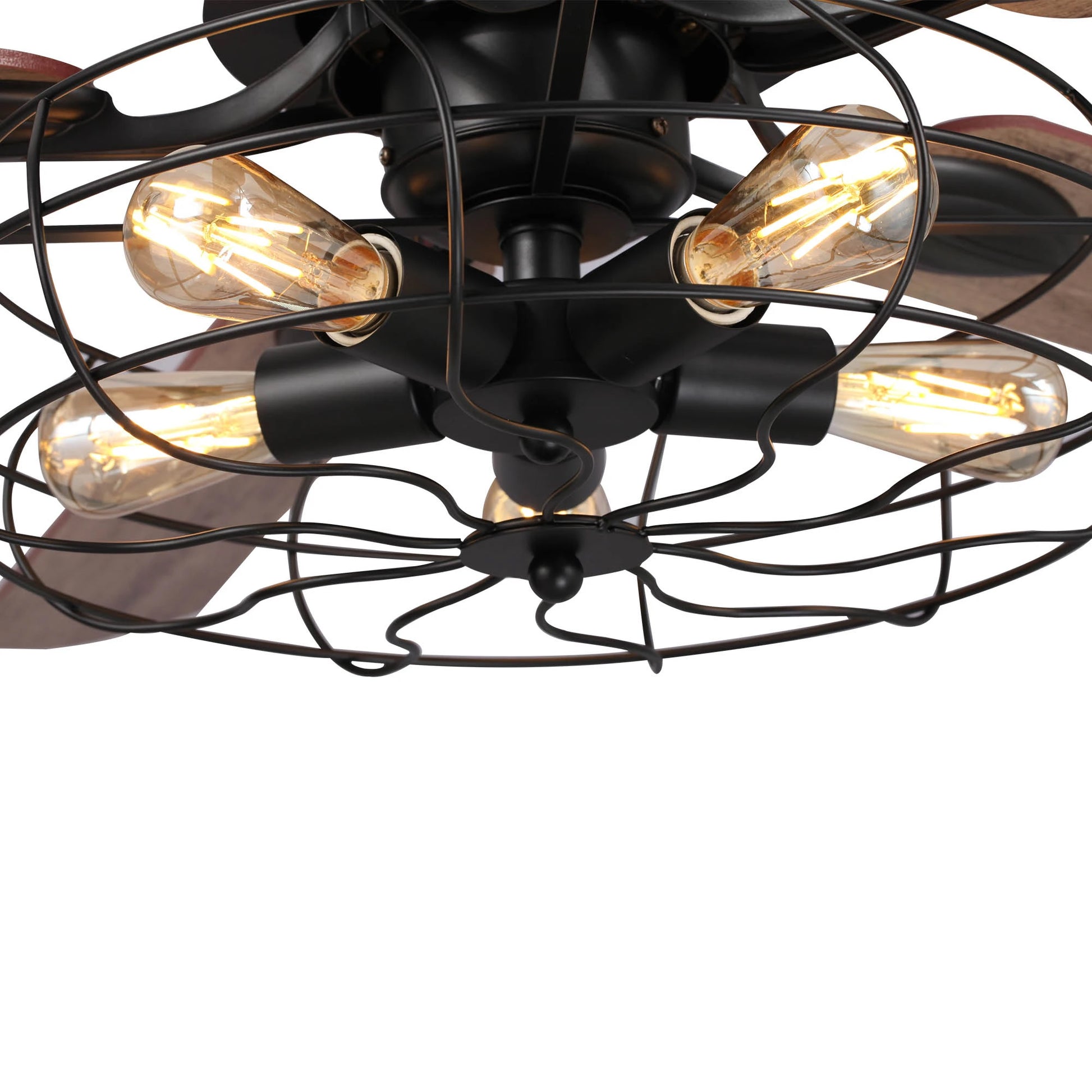 Carro Home HELSTON 52 inch 5-Blade Smart Ceiling Fan with Light & Smart Wall Switch - Black/Dark Wood & Light Wood (Reversible Blades)