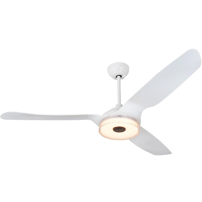 Carro FLETCHER 60 inch 3-Blade Smart Ceiling Fan with LED Light Kit & Remote - White/White