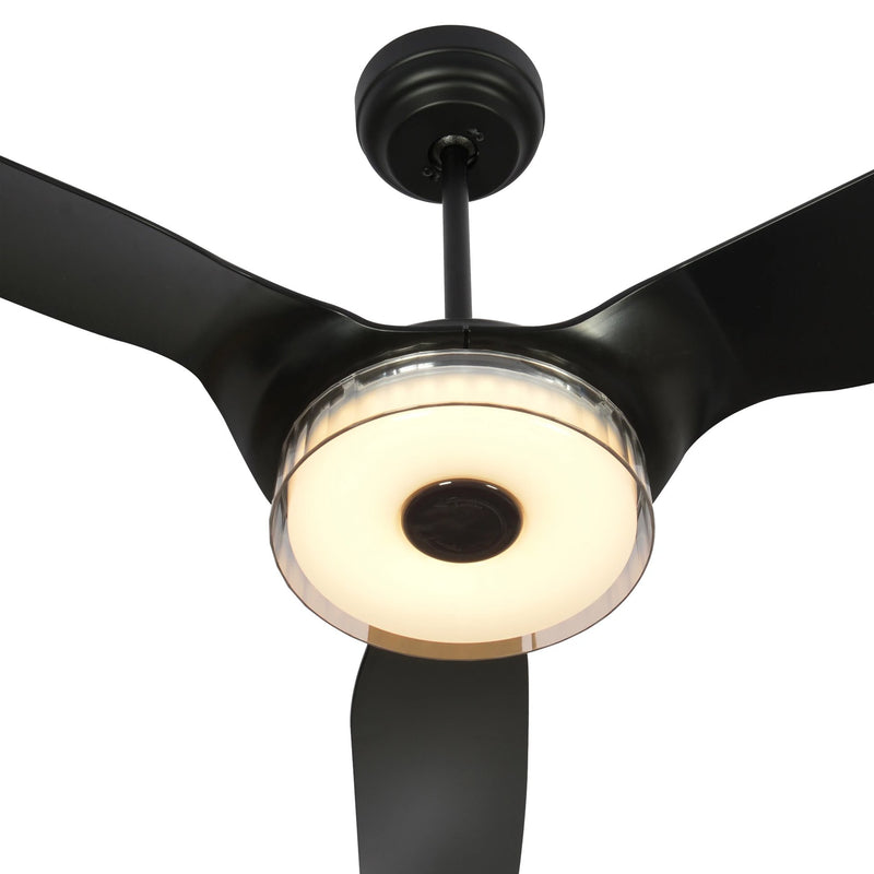 Carro FLETCHER 60 inch 3-Blade Smart Ceiling Fan with LED Light Kit & Remote - Black/Black