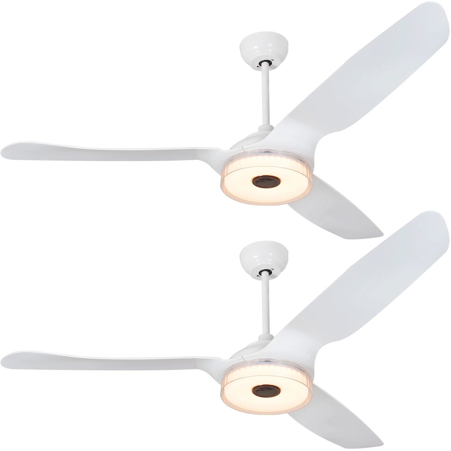 FLETCHER 56'' 3-Blade Smart Ceiling Fan with LED Light Kit & Remote - White/White (Set of 2)