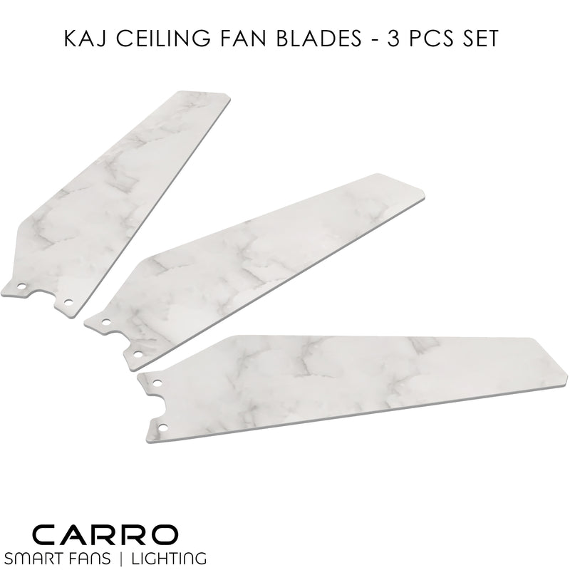 Carro KAJ 56 inch 3-Blade Smart Ceiling Fan Replacement Blades - Marble Finish