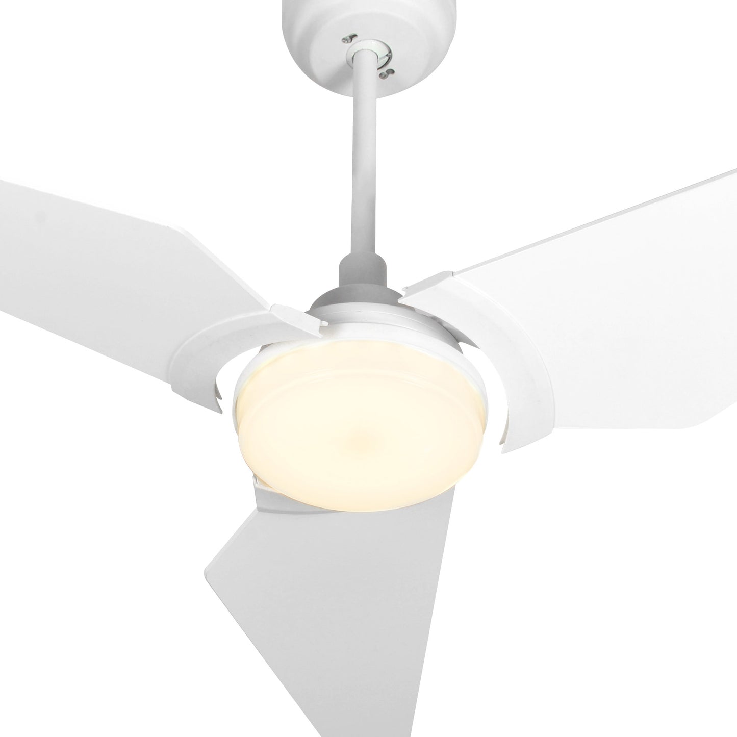 Carro USA KAJ 52 inch 3-Blade White Smart Ceiling Fan with LED Light Kit & Remote - White/White fan blades