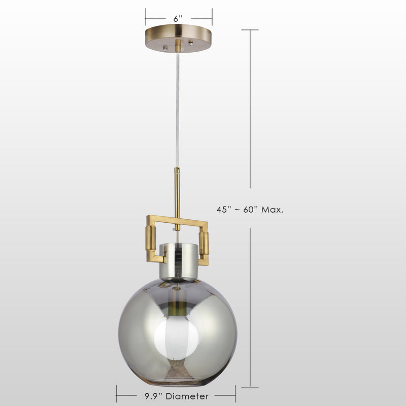 Carro USA TULA SPHERE Glass Indoor & Outdoor Pendant Light â€?Clear Shade