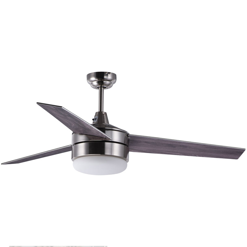 Maxim 52'' 3-Blade Indoor Ceiling Fan with LED Light & Wall Control Switch â€?Satin Nickel/Black