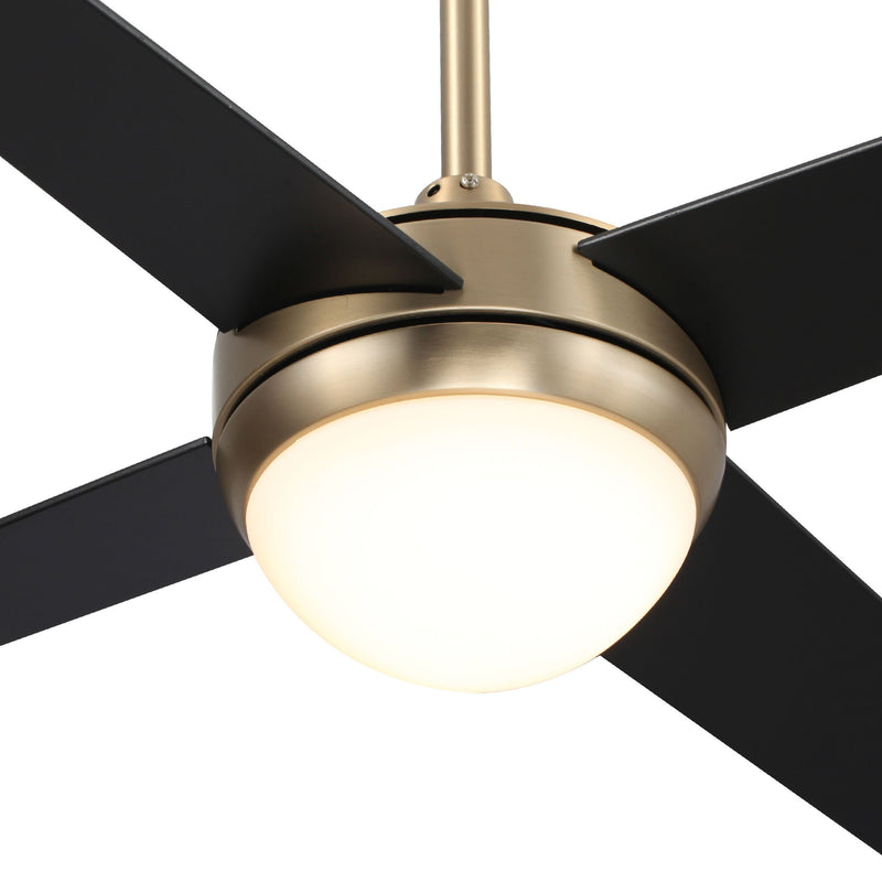 Carro NEVA 52 inch 4-Blade Smart Ceiling Fan with LED Light Kit & Smart Wall Switch - Gold/Black
