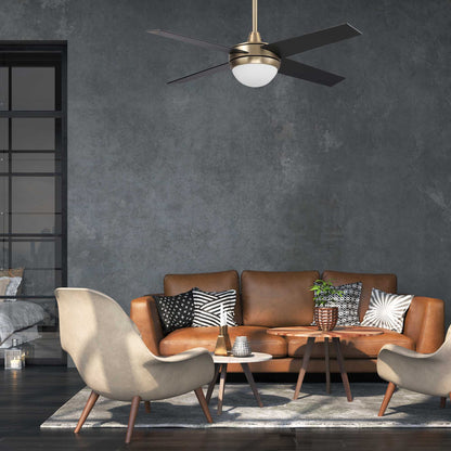 Carro NEVA 48 inch 4-Blade Smart Ceiling Fan with LED Light Kit & Smart Wall Switch - Gold/Black