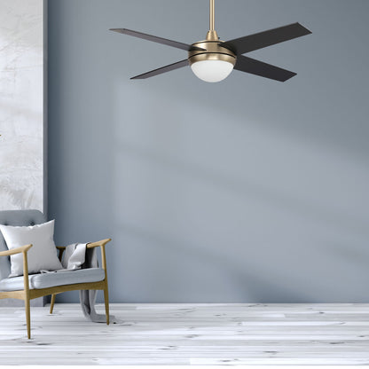 Carro NEVA 48 inch 4-Blade Smart Ceiling Fan with LED Light Kit & Smart Wall Switch - Gold/Black