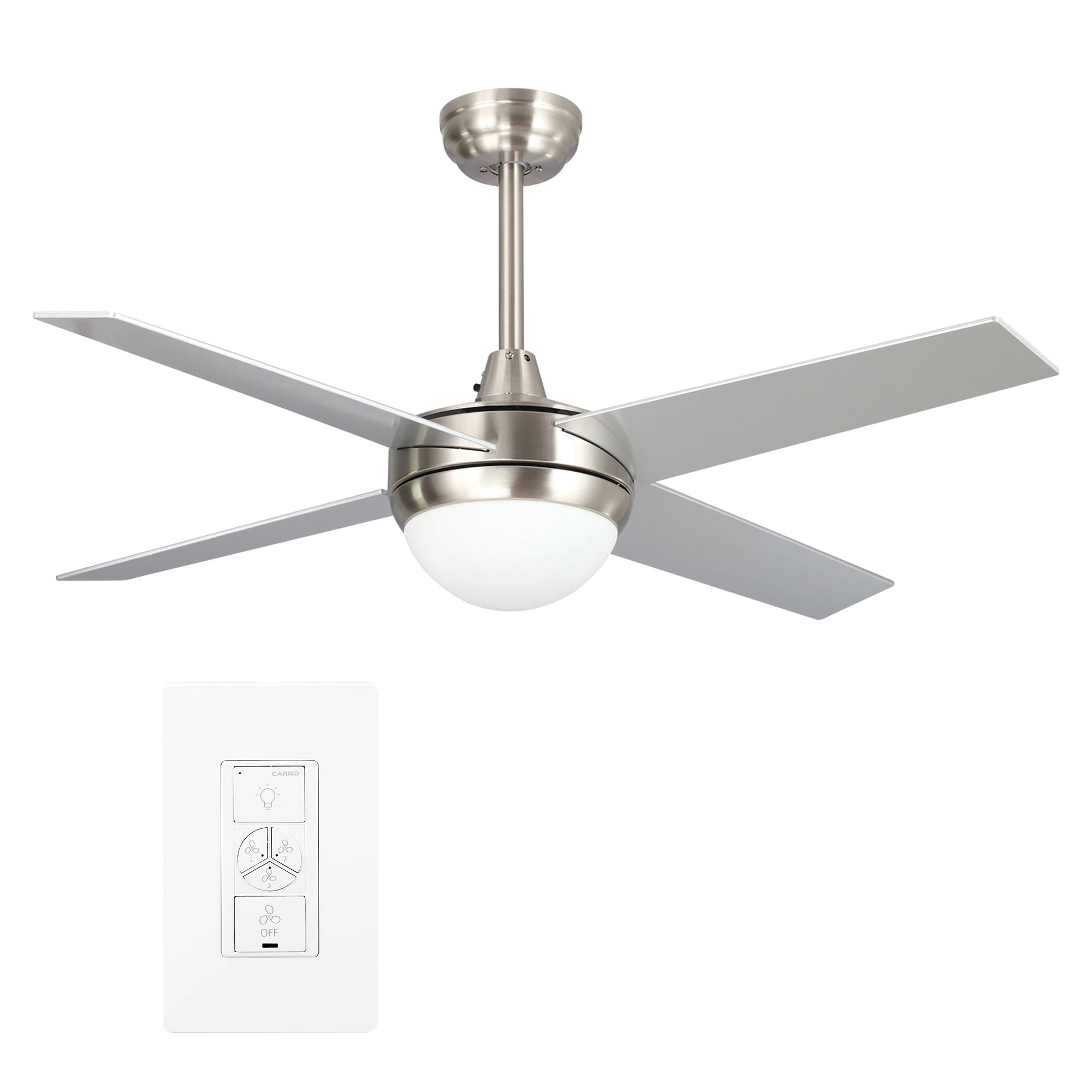 Cheapest 48 in. Brushed Nickel 5-Blade Ceiling Fan with Remote