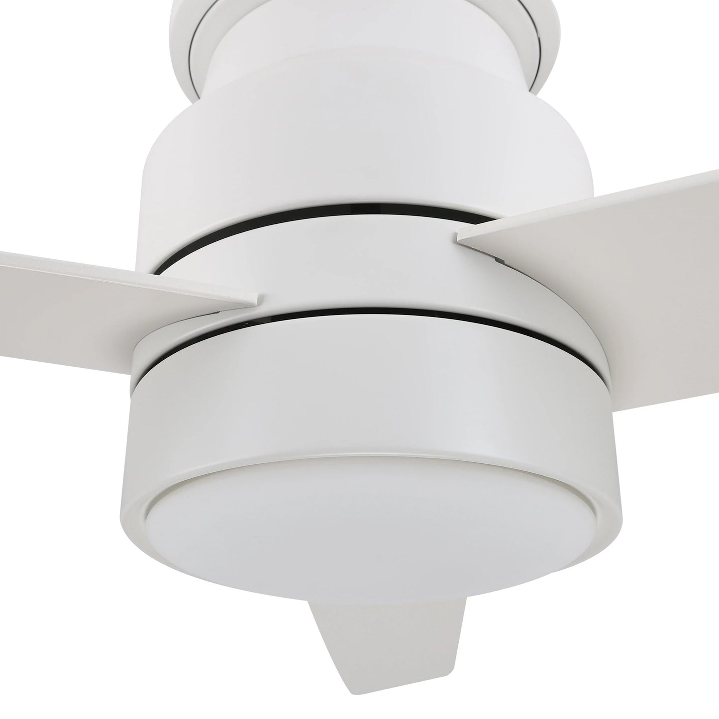 Carro RAIDEN 52 inch 3-Blade Flush Mount Smart Ceiling Fan with LED Light Kit & Smart Wall Switch - White/White fan blades