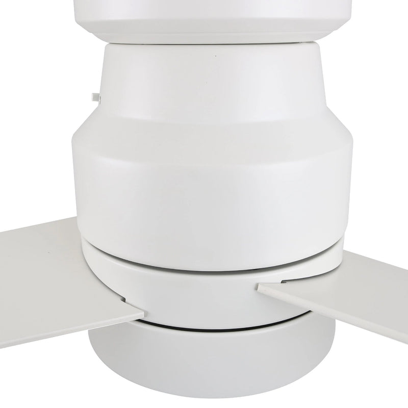 Carro RAIDEN 52 inch 3-Blade Flush Mount Smart Ceiling Fan with LED Light Kit & Smart Wall Switch - White/White fan blades