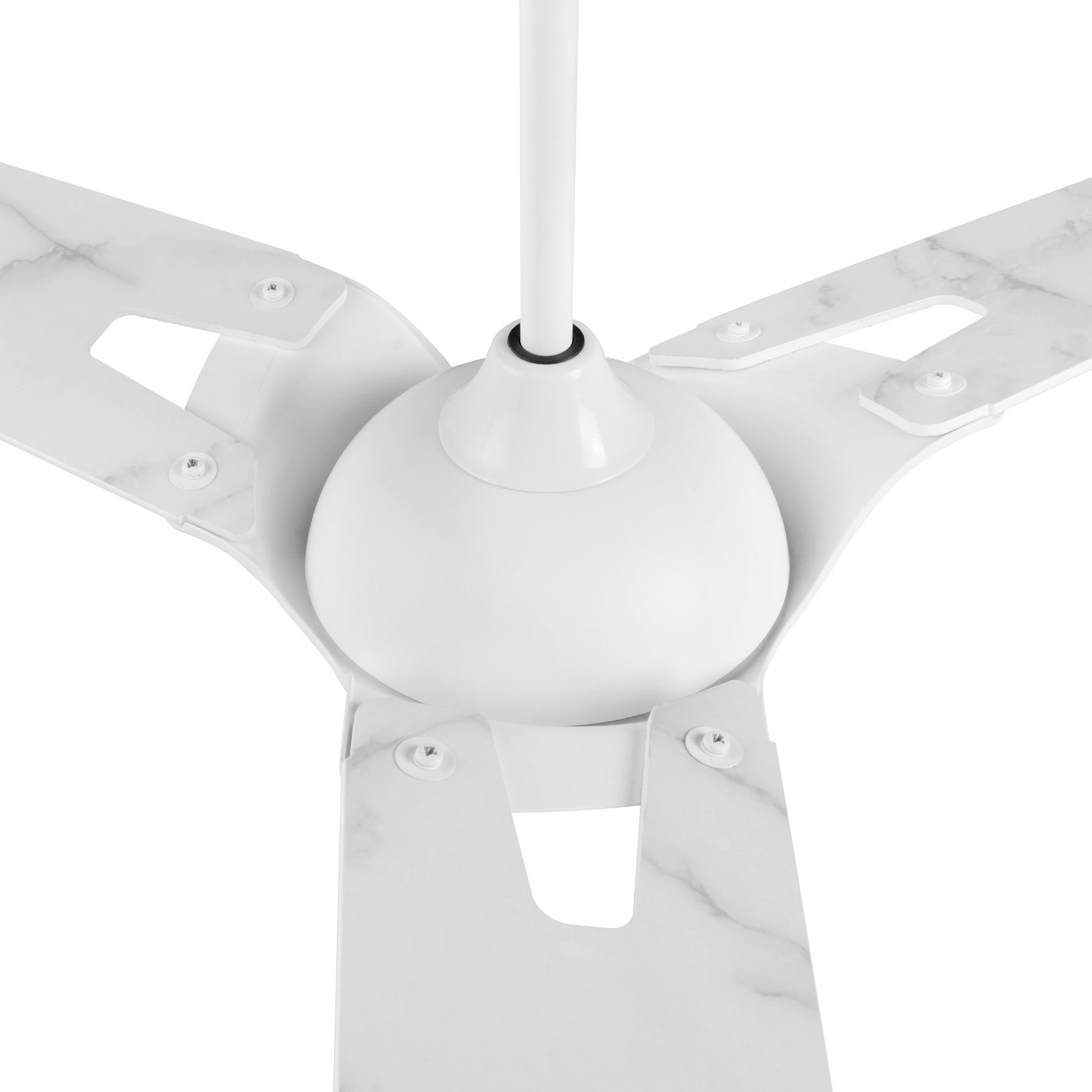 Carro USA HOFFEN 52 inch 3-Blade Smart Ceiling Fan with LED Light Kit & Remote - White/Marble Pattern fan blades