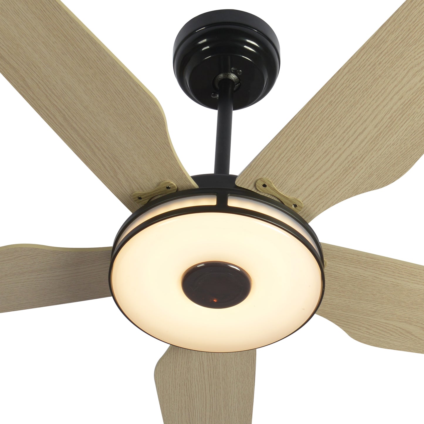 Carro ELIRA 52 inch 5-Blade Smart Ceiling Fan with LED Light Kit & Remote - Black/Light Wood Grain