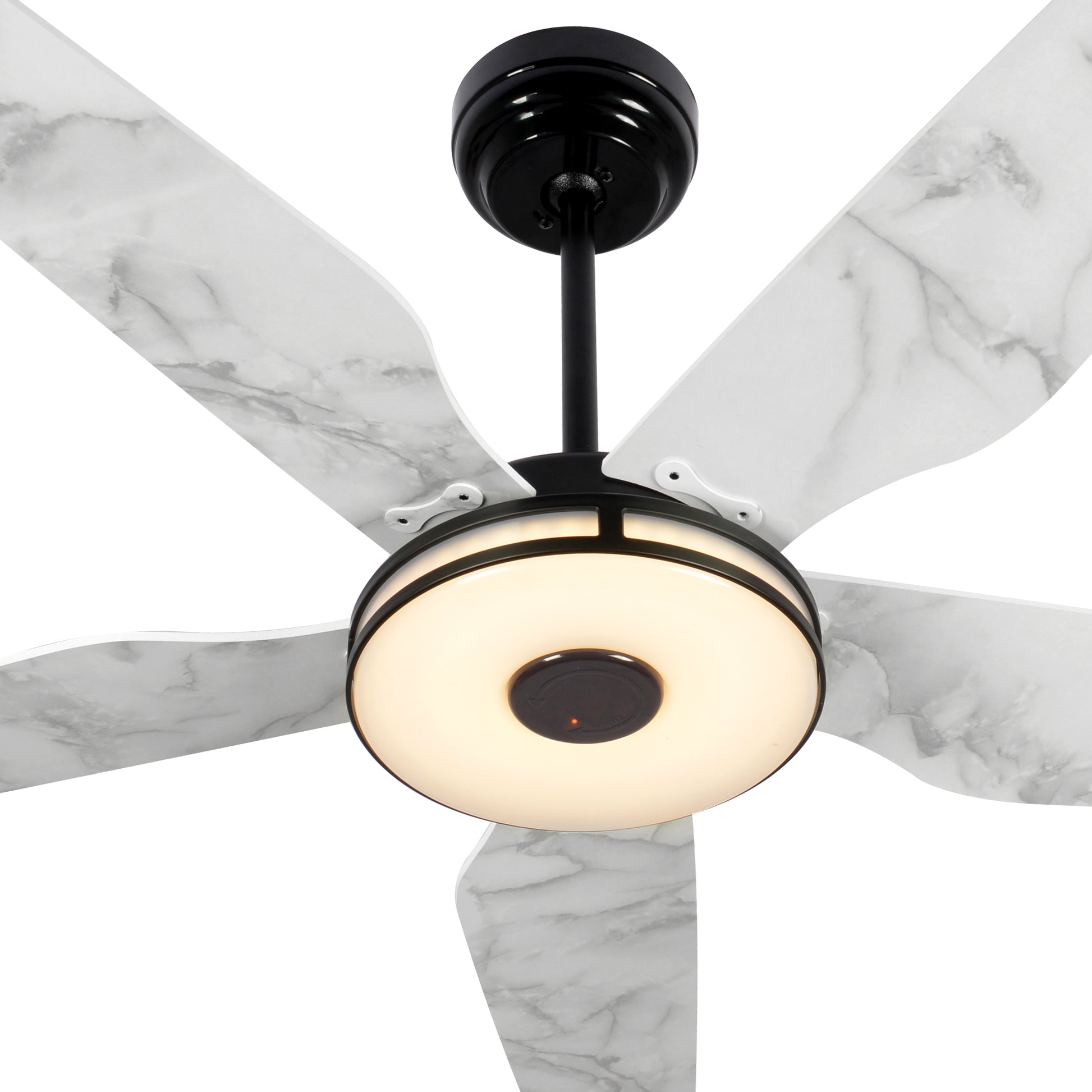 Carro ELIRA 52 inch 5-Blade Smart Ceiling Fan with LED Light Kit & Remote - Black/Marble Pattern