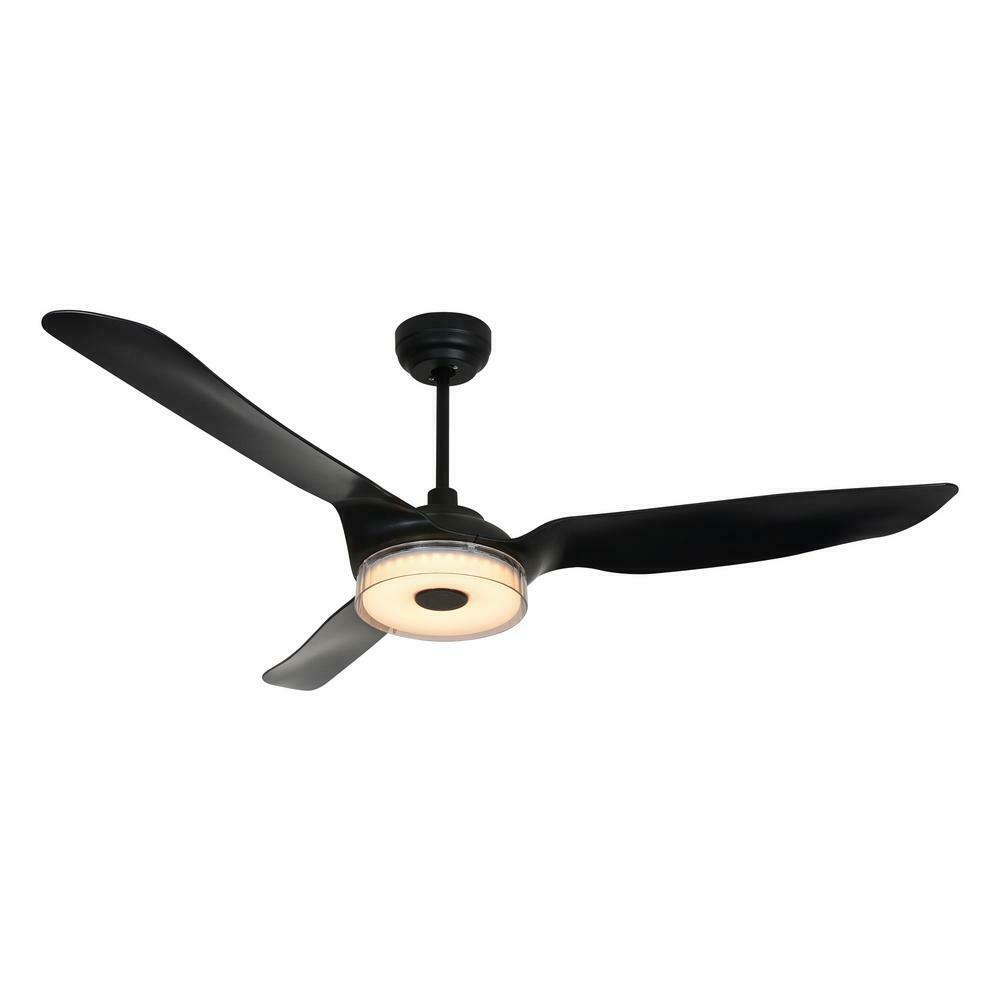 Icebreaker Outdoor 52'' Smart Ceiling Fan with LED Light Kit-Black case with Black fan blades