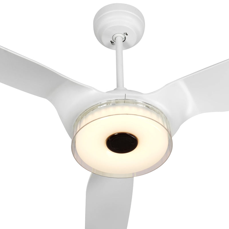 Carro FLETCHER 56 inch 3-Blade Smart Ceiling Fan with LED Light Kit & Remote - White/White