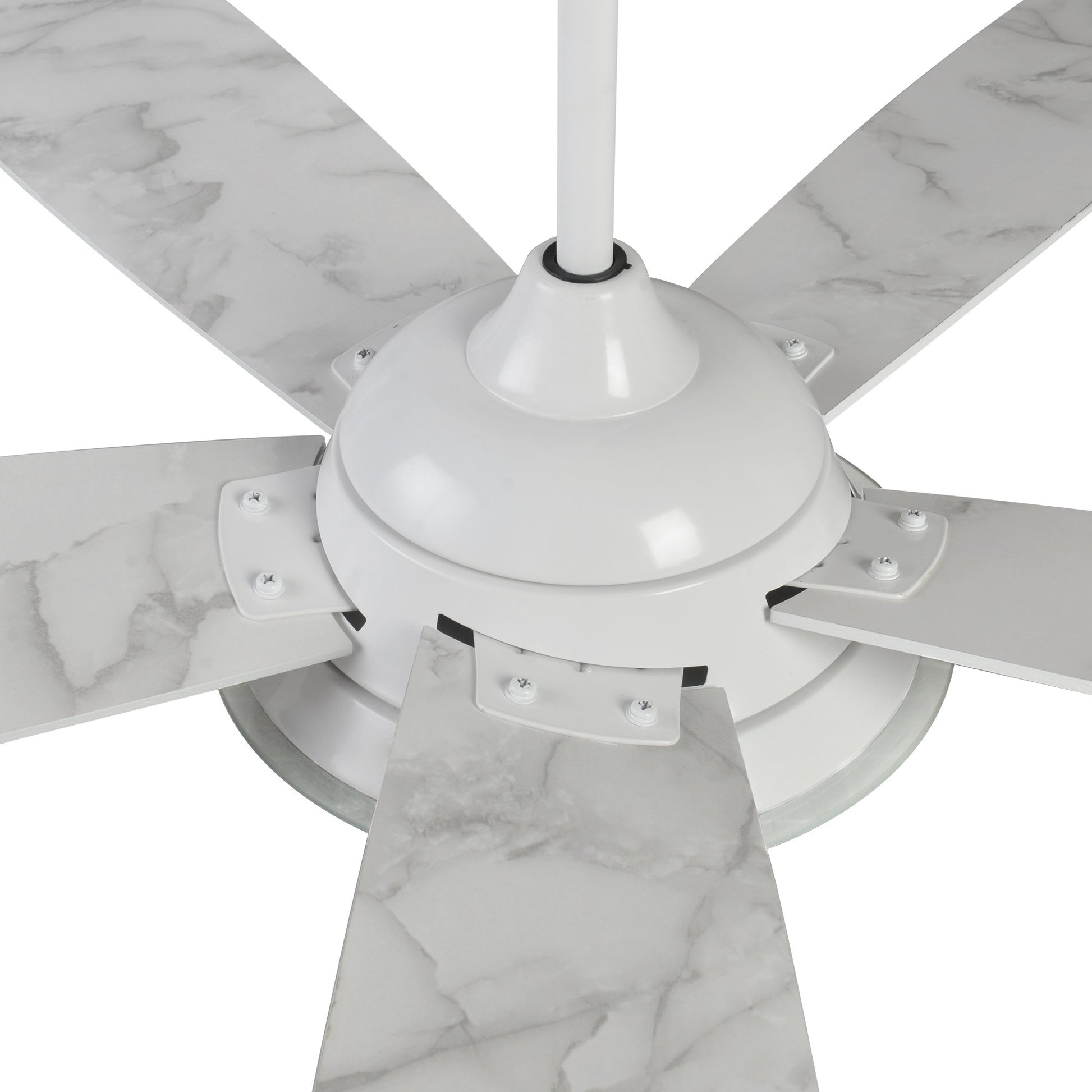 Carro USA JOURNEY 56 inch 5-Blade Smart Ceiling Fan with LED Light Kit & Remote - White/Marble Pattern fan blades