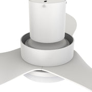 Carro RYNA 36 inch 3-Blade Flush Mount Smart Ceiling Fan with LED Light Kit & Remote- White/White