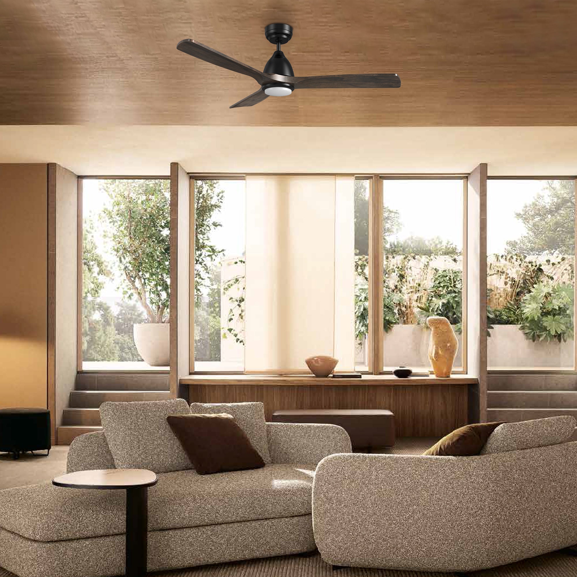 AKRON 48 inch 3-Blade Smart Ceiling Fan with LED Light