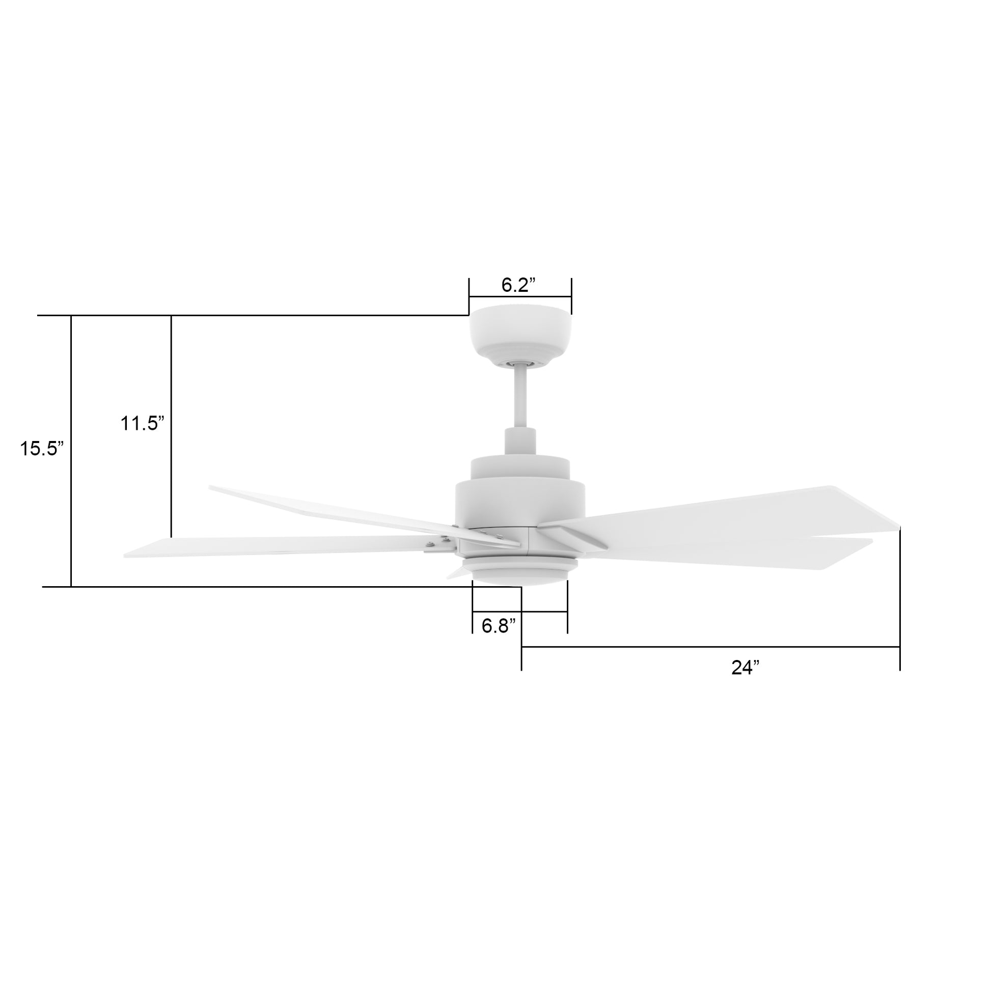 Carro ASCENDER 48 inch 5-Blade Smart Ceiling Fan with LED Light & Remote Control - White/White