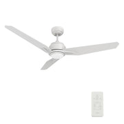 CALEN 52 inch 3-Blade Smart Ceiling Fan with LED Light Kit & Remote Control- White/White