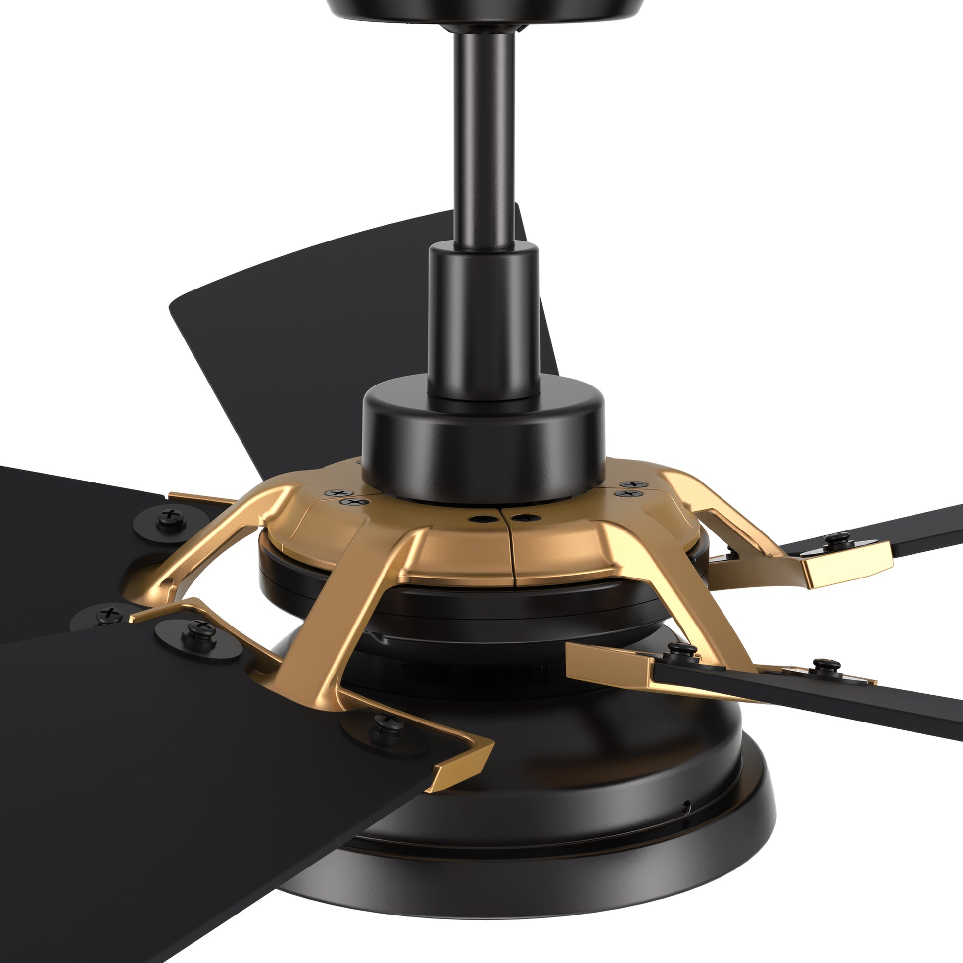 Carro SAVILI 52 inch 5-Blade Smart Ceiling Fan with LED Light Kit & Remote Control- Black/Black (Gold Details)