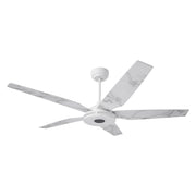 Carro ELIRA 52 inch 5-Blade Smart Ceiling Fan with LED Light Kit & Remote - White/Marble Pattern