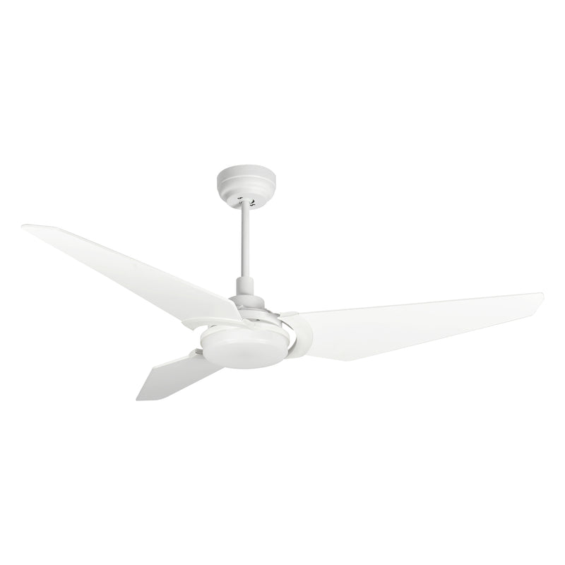 Carro USA KAJ 56 inch 3-Blade White Smart Ceiling Fan with LED Light Kit & Remote - White/White fan blades
