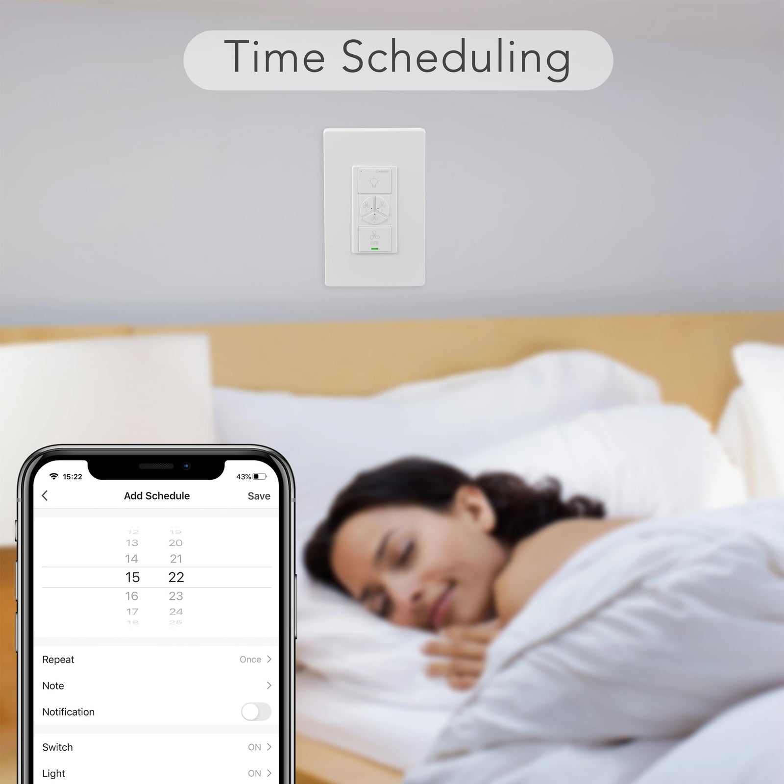Pilot Smart Wall Switch For Ceiling Fans(1Gang), Works with Amazon Al
