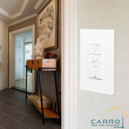 Carro Home Pilot Smart Wall Switch For Ceiling Fans(2-Gang), Works with Amazon Alexa, Google Assistant, and Siri Shortcuts