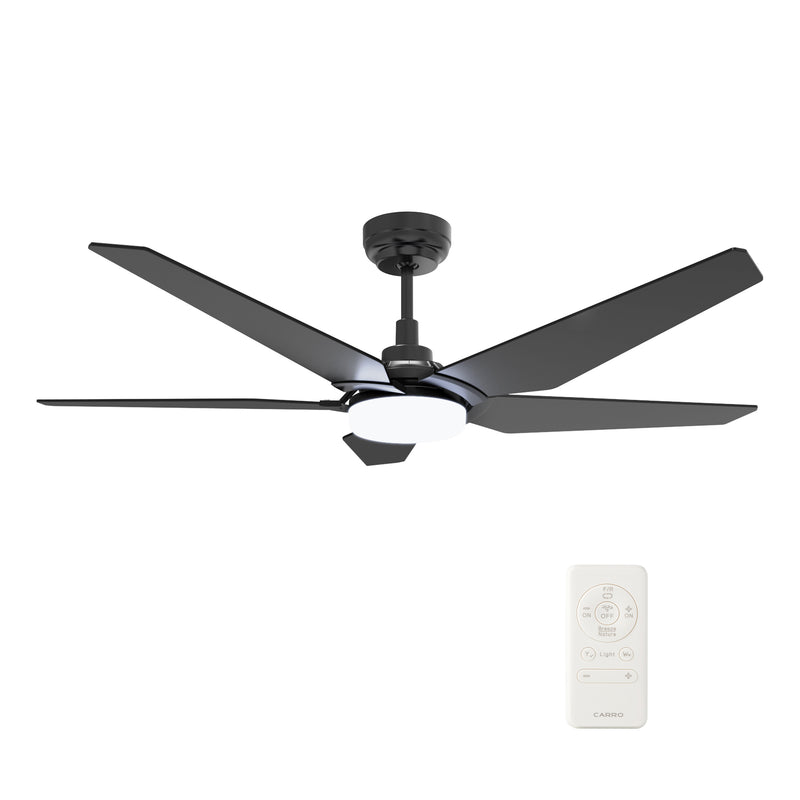 Carro WOODROW 52 inch 5-Blade Smart Ceiling Fan Replacement Blades - Black