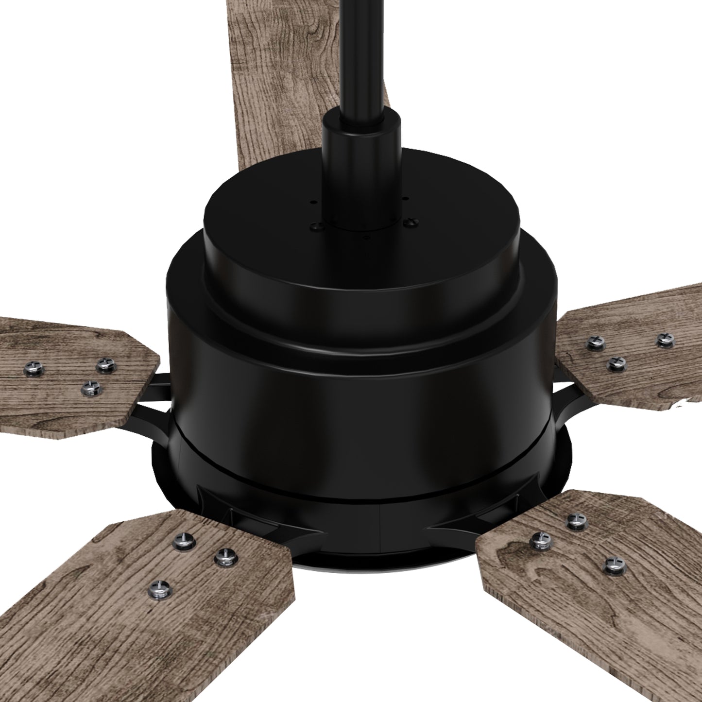 Carro ESPEAR 56 inch 5-Blade Smart Ceiling Fan with LED Light Kit & Remote - Black/Wood Grain Pattern (Reversible Blades)