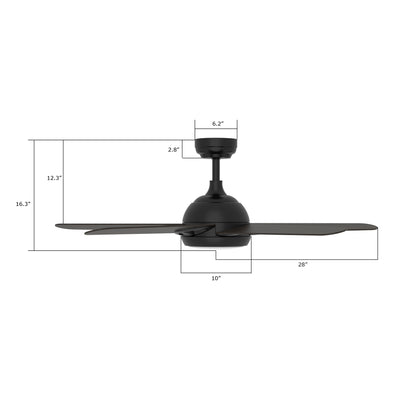 Carro SOLASTA 56 inch 5-Blade Smart Ceiling Fan with LED Light Kit & Remote - Black/Dark Wood fan blades