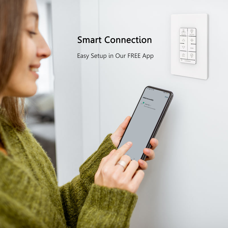 Carro MALTA Dimmable Light Smart Wall Switch For Ceiling Fans(1-Gang), Works with Amazon Alexa, Google Assistant, and Siri Shortcuts