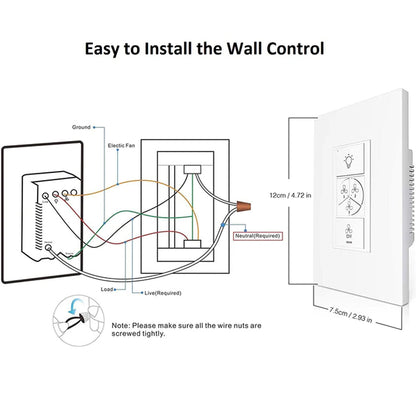 Carro RAIDEN 52 inch 3-Blade Flush Mount Smart Ceiling Fan with LED Light Kit & Smart Wall Switch - White/White fan blades