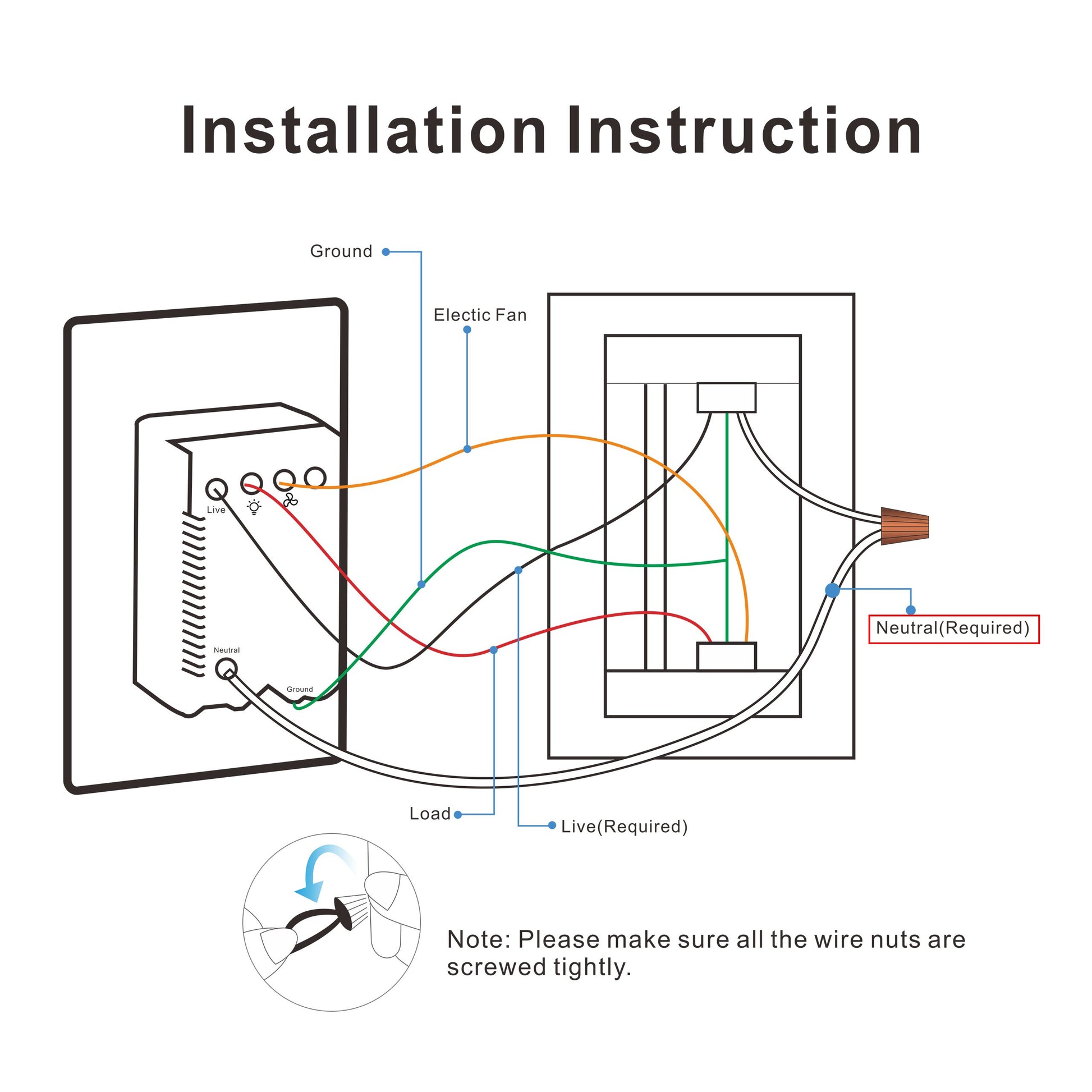 Carro Home Pilot Smart Wall Switch For Ceiling Fans(1-Gang), Works with Amazon Alexa, Google Assistant, and Siri Shortcuts