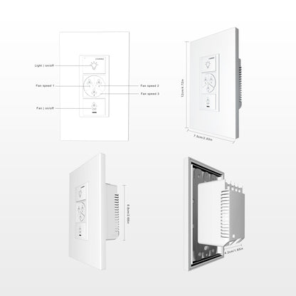 Carro Home Pilot Smart Wall Switch For Ceiling Fans(1-Gang), Works with Amazon Alexa, Google Assistant, and Siri Shortcuts