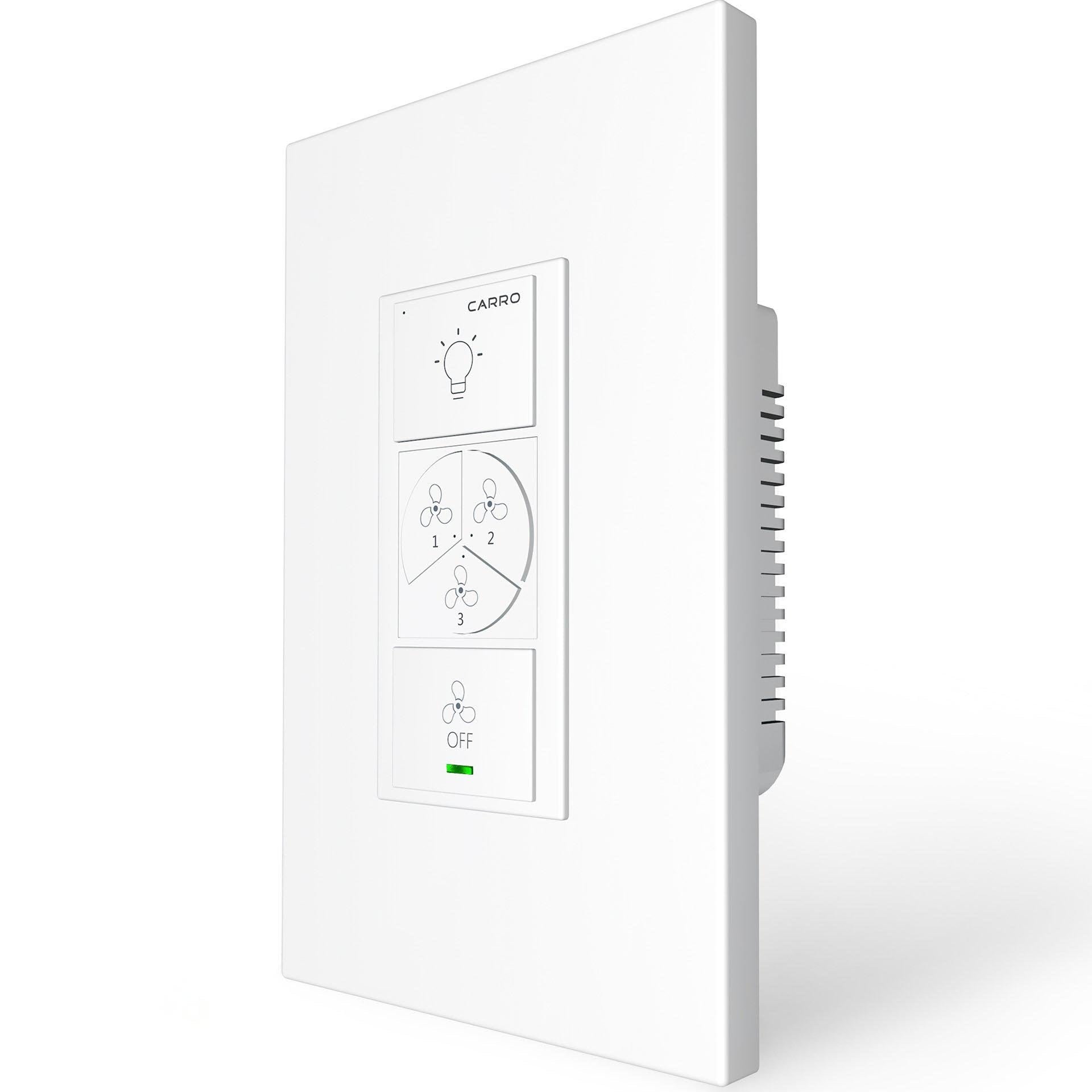 Carro Home Pilot Smart Wall Switch For Ceiling Fans(2-Gang), Works with Amazon Alexa, Google Assistant, and Siri Shortcuts