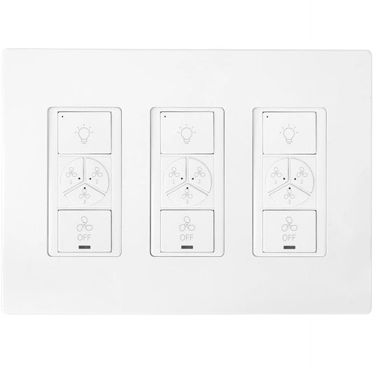 Carro Home Pilot Smart Wall Switch For Ceiling Fans(3-Gang), Works with Amazon Alexa, Google Assistant, and Siri Shortcuts