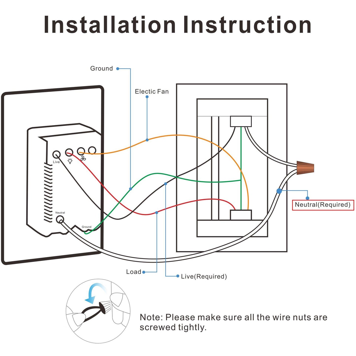 Carro Home Pilot Smart Wall Switch For Ceiling Fans(2-Gang), Works with Amazon Alexa, Google Assistant, and Siri Shortcuts