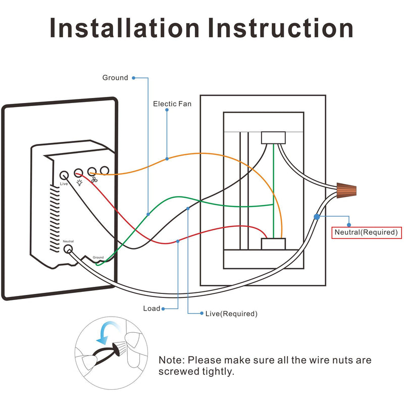 Carro Home Pilot Smart Wall Switch For Ceiling Fans(4-Gang), Works with Amazon Alexa, Google Assistant, and Siri Shortcuts