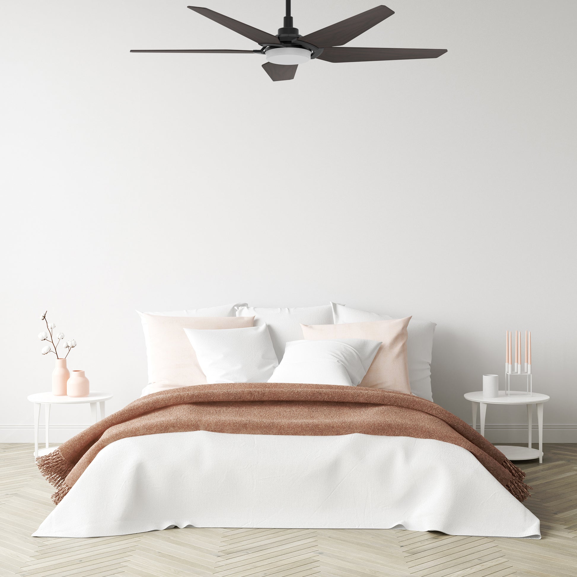 Carro WOODROW 52 inch 5-Blade Smart Ceiling Fan with LED Light Kit & Remote - Black/Dark Wood