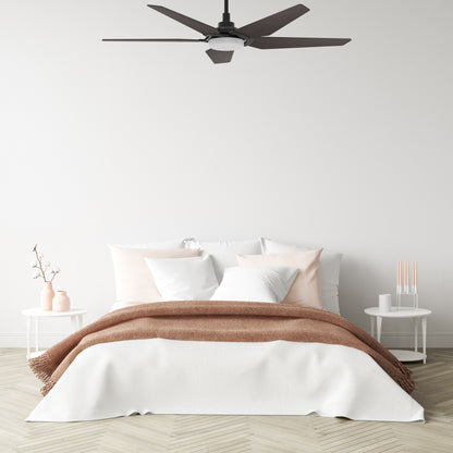 Carro WOODROW 52 inch 5-Blade Smart Ceiling Fan with LED Light Kit & Remote - Black/Dark Wood