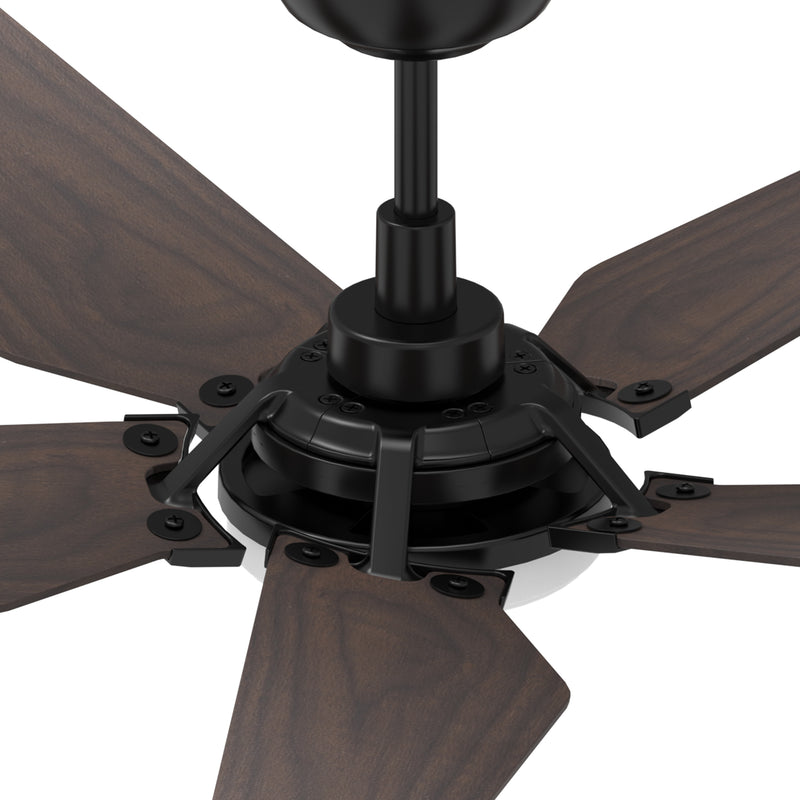 Carro WOODROW 52 inch 5-Blade Smart Ceiling Fan with LED Light Kit & Remote - Black/Dark Wood