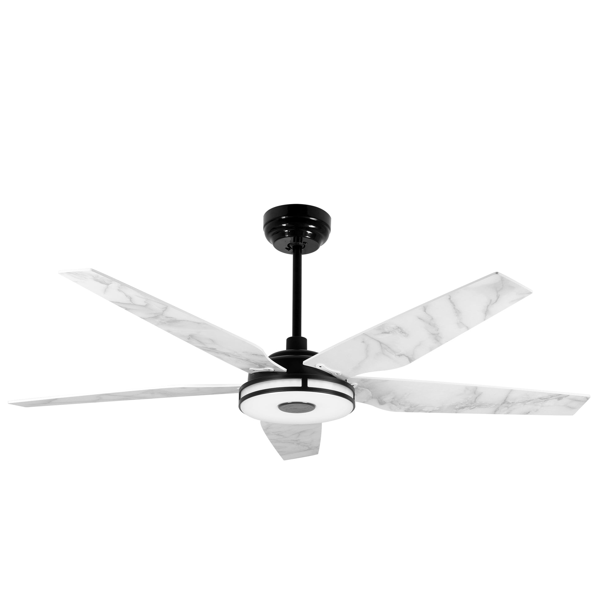 Carro ELIRA 52 inch 5-Blade Smart Ceiling Fan with LED Light Kit & Remote - Black/Marble Pattern fan blades