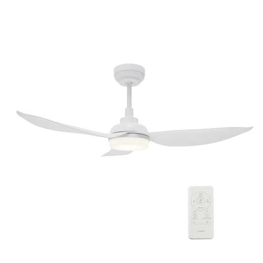 Carro DAFFODIL 45 inch 3-Blade Smart Ceiling Fan with LED Light Kit and Remote - White/White